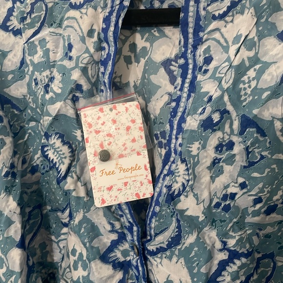 Free People Silver Sun open back dress in blue Boho Western Rode Festival size S - Picture 9 of 9